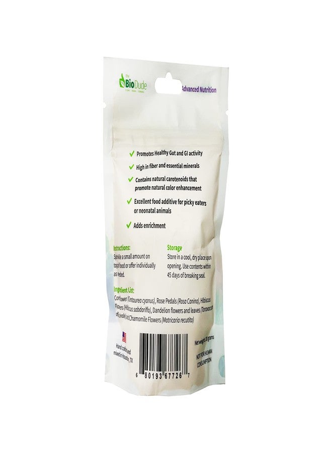 BIODUDE The Bio Dude Flower Power 20 Grams 100% Natural Food Topper for Bearded Dragons, Tortoises and More! - Image 2